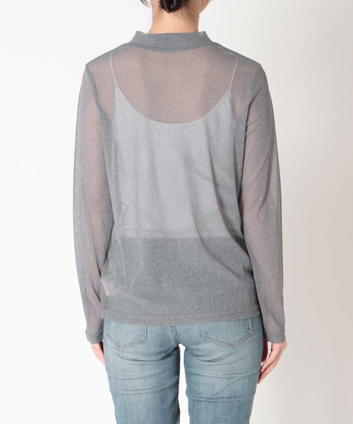 Three Four Time(スリーフォータイム)の「シアーラメハイネックプルオーバー(その他トップス・レディース・チャコールグレー/ブラック・FREE)」の19枚目の写真