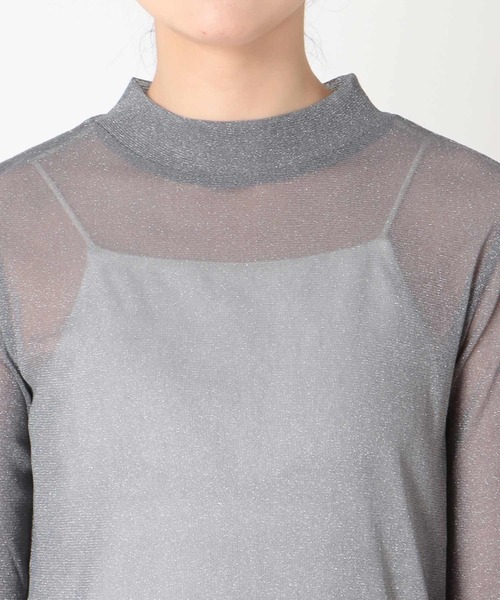 Three Four Time(スリーフォータイム)の「シアーラメハイネックプルオーバー(その他トップス・レディース・チャコールグレー/ブラック・FREE)」の20枚目の写真