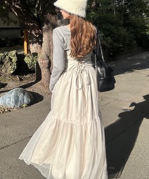 napinna maison（ナピナメゾン）の「チュールティアードキャミワンピース（ワンピース）」