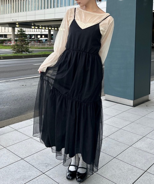 チュールティアードキャミワンピース（ワンピース）｜napinna maison