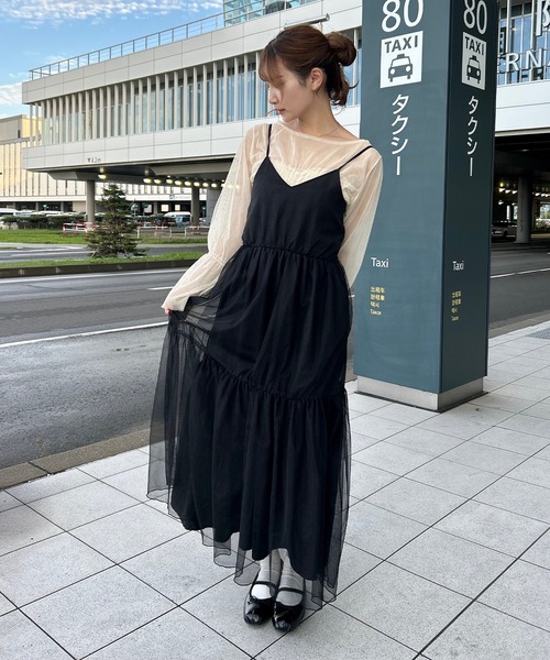 チュールティアードキャミワンピース（ワンピース）｜napinna maison