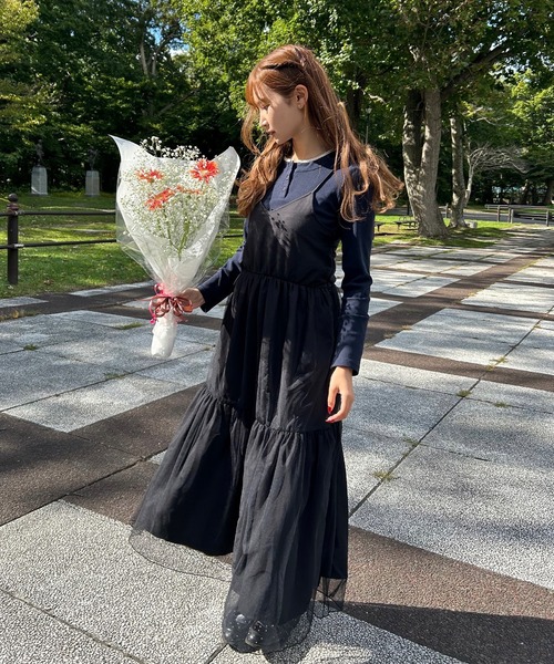 チュールティアードキャミワンピース（ワンピース）｜napinna maison