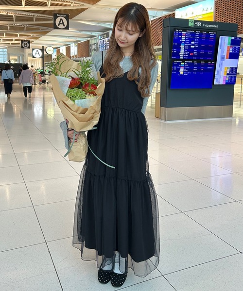 チュールティアードキャミワンピース（ワンピース）｜napinna maison