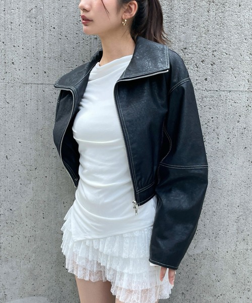 モニタリング TWICE サナ着用】3.3 Field Trip／ショートレザー