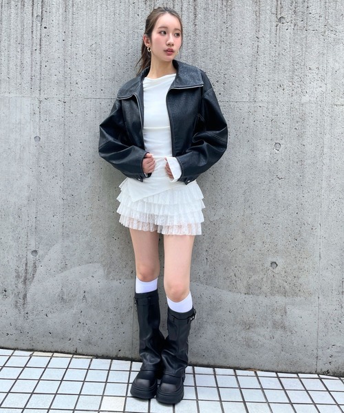 モニタリング TWICE サナ着用】3.3 Field Trip／ショートレザー