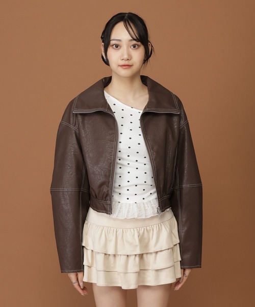 モニタリング TWICE サナ着用】3.3 Field Trip／ショートレザー