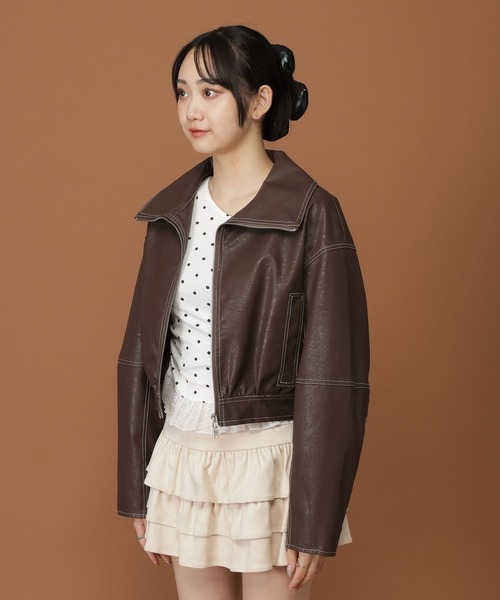 モニタリング TWICE サナ着用】3.3 Field Trip／ショートレザー