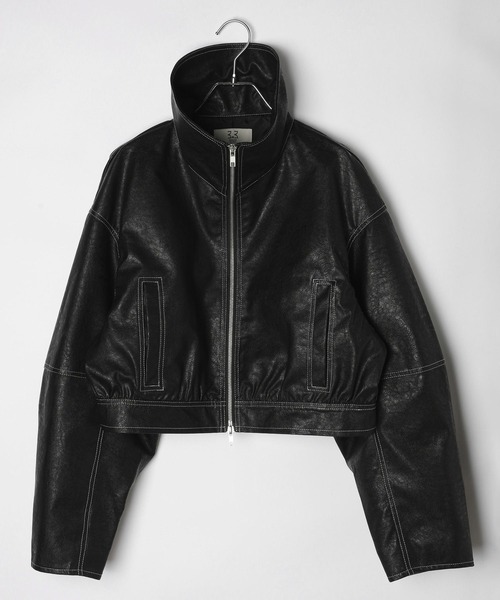 3.3 Field Trip （3.3フィールドトリップ）の「【モニタリング TWICE サナ着用】3.3 Field Trip／ショートレザージャケット（ブルゾン・レディース・ブラック/ブラウン・FREE）」の15枚目の写真