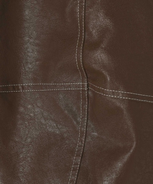 3.3 Field Trip （3.3フィールドトリップ）の「【モニタリング TWICE サナ着用】3.3 Field Trip／ショートレザージャケット（ブルゾン・レディース・ブラック/ブラウン・FREE）」の4枚目の写真