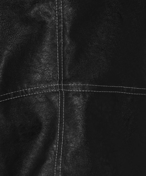 3.3 Field Trip （3.3フィールドトリップ）の「【モニタリング TWICE サナ着用】3.3 Field Trip／ショートレザージャケット（ブルゾン・レディース・ブラック/ブラウン・FREE）」の3枚目の写真