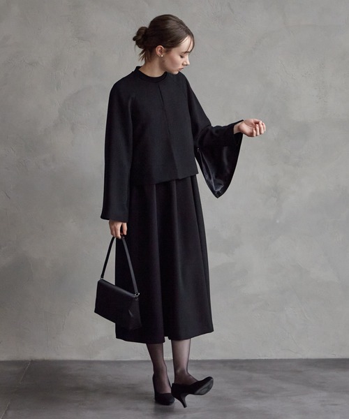 AIMER（エメ）の「【喪服・礼服】ウォッシャブル ラグランスリーブテントラインブラックワンピース（ワンピース・レディース・ブラック・LARGE/MEDIUM/SMALL）」の18枚目の写真