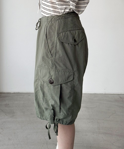 CANAL JEAN(キャナルジーン)の「ARMY TWILL ナイロンOXカーゴショーツ(カーゴパンツ・レディース・セージグリーン・SMALL)」の6枚目の写真
