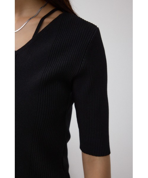AZUL by moussy(アズールバイマウジー)の「フェイクレイヤードレースアップニット(ニット/セーター・レディース・ブラック/ボルドー/モカ・FREE)」の12枚目の写真