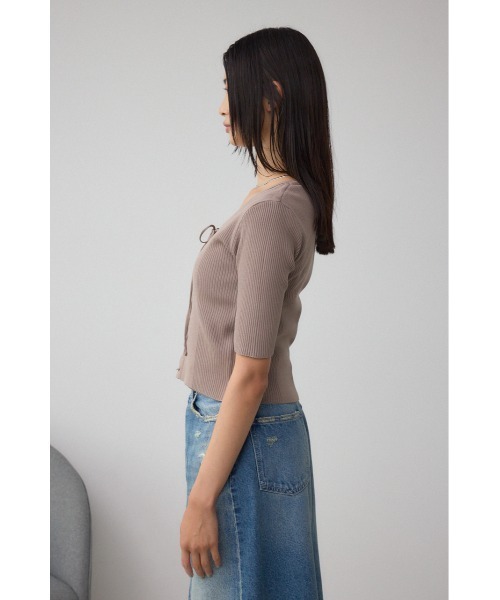 AZUL by moussy(アズールバイマウジー)の「フェイクレイヤードレースアップニット(ニット/セーター・レディース・ブラック/ボルドー/モカ・FREE)」の18枚目の写真
