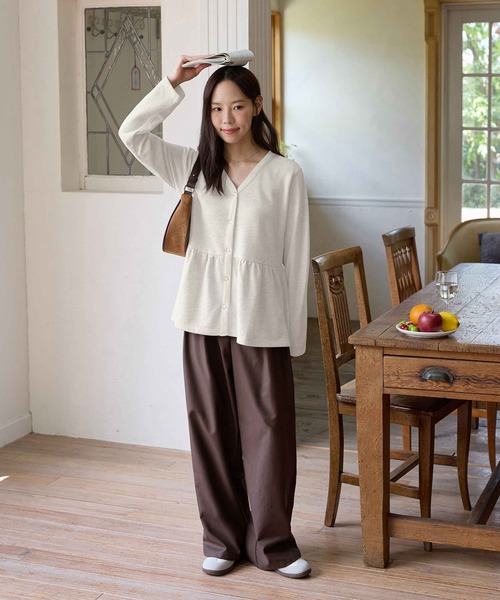 セール】ペプラムフレアカーディガン（カーディガン/ボレロ）｜CHAN ME