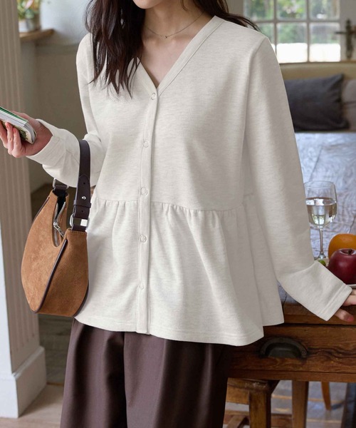 セール】ペプラムフレアカーディガン（カーディガン/ボレロ）｜CHAN ME