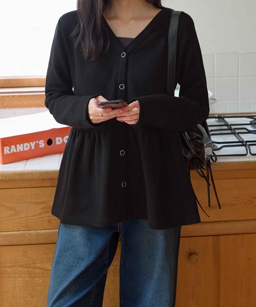 セール】ペプラムフレアカーディガン（カーディガン/ボレロ）｜CHAN ME