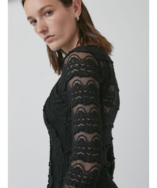 styling/（スタイリング）の「ラッフルレース2WAYシアートップス（Tシャツ/カットソー・レディース・ホワイト/ブラック・F）」の13枚目の写真