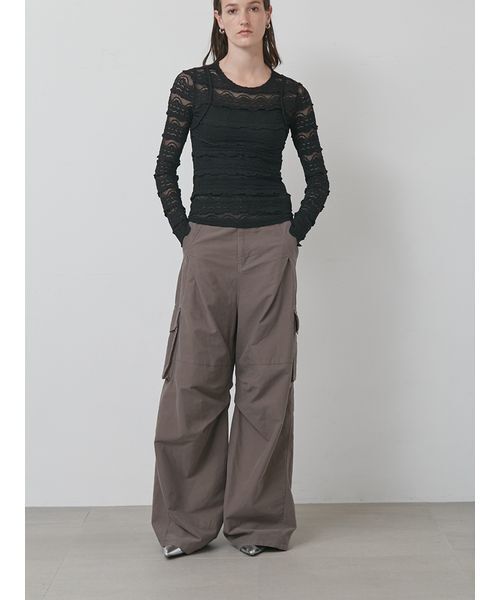 styling/（スタイリング）の「ラッフルレース2WAYシアートップス（Tシャツ/カットソー・レディース・ホワイト/ブラック・F）」の22枚目の写真