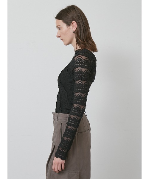 styling/（スタイリング）の「ラッフルレース2WAYシアートップス（Tシャツ/カットソー・レディース・ホワイト/ブラック・F）」の9枚目の写真