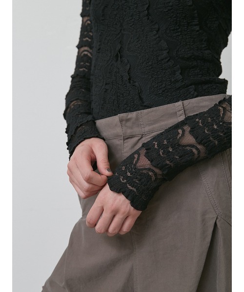 styling/（スタイリング）の「ラッフルレース2WAYシアートップス（Tシャツ/カットソー・レディース・ホワイト/ブラック・F）」の11枚目の写真