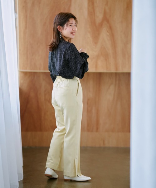 COHINA(コヒナ)の「サイドベンツカラーフレアパンツ 【低身長・小柄女性】(スラックス・レディース・グリーン/イエロー・XS-Short/XS-Regular)」の10枚目の写真