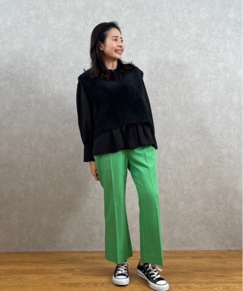 COHINA(コヒナ)の「サイドベンツカラーフレアパンツ 【低身長・小柄女性】(スラックス・レディース・グリーン/イエロー・XS-Short/XS-Regular)」の18枚目の写真