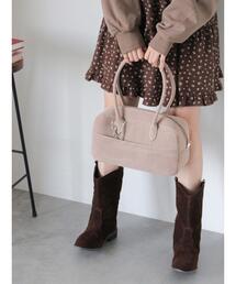 ehka sopo | チャーム付きエコスウェードボストン(ハンドバッグ)