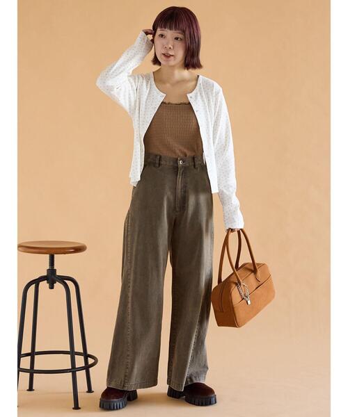 ehka sopo（エヘカソポ）の「チャーム付きエコスウェードボストン（ハンドバッグ・レディース・ブラウン/グリーン/ベージュ・F）」の13枚目の写真