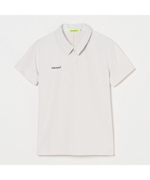 VIVA HEART(ビバハート)の「【VIVA HEART/GOLF】ハートドット衿半袖カノコシャツ(シャツ/ブラウス・レディース・ブラック/オフホワイト・40/38/42)」の1枚目の写真