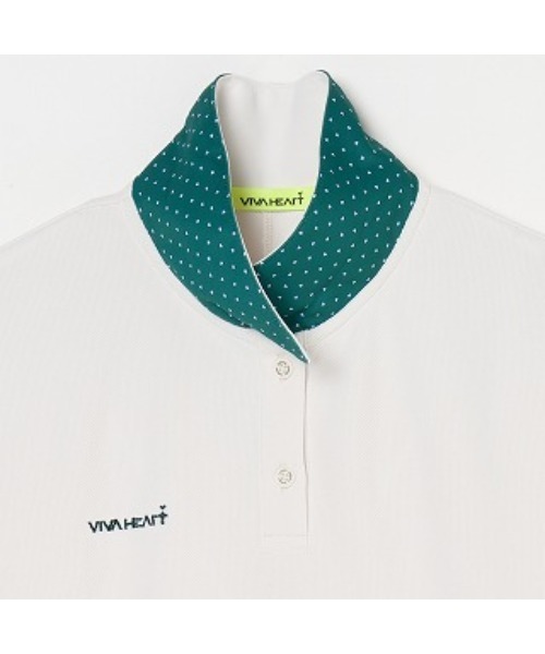 VIVA HEART(ビバハート)の「【VIVA HEART/GOLF】ハートドット衿半袖カノコシャツ(シャツ/ブラウス・レディース・ブラック/オフホワイト・40/38/42)」の10枚目の写真