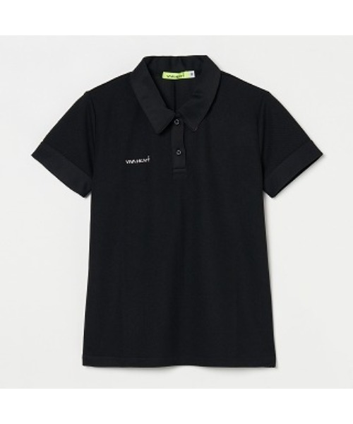 VIVA HEART(ビバハート)の「【VIVA HEART/GOLF】ハートドット衿半袖カノコシャツ(シャツ/ブラウス・レディース・ブラック/オフホワイト・40/38/42)」の5枚目の写真
