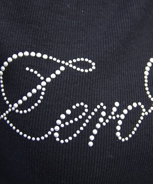 clear（クリア）の「レースフリルロゴ入りレイヤード風長袖カットソー［韓国ファッション ガーリー］（Tシャツ/カットソー・レディース・ブラック/アイボリー/ブラウン/グレー・F）」の11枚目の写真