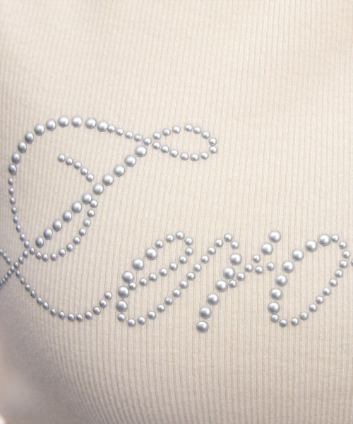 clear（クリア）の「レースフリルロゴ入りレイヤード風長袖カットソー［韓国ファッション ガーリー］（Tシャツ/カットソー・レディース・ブラック/アイボリー/ブラウン/グレー・F）」の9枚目の写真