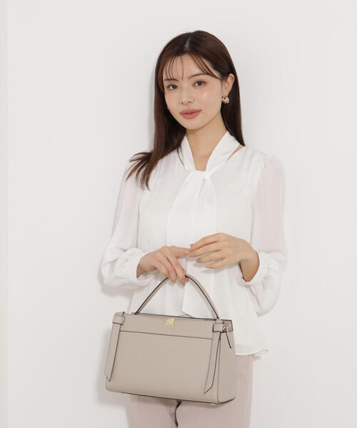 PROPORTION BODY DRESSING（プロポーションボディドレッシング）の「＜ウォッシャブル＞２ＷＡＹリボンタック付きブラウス / 1215210003（シャツ/ブラウス・レディース・ベージュ/ホワイト系その他/ブルー・SMALL/MEDIUM）」の14枚目の写真