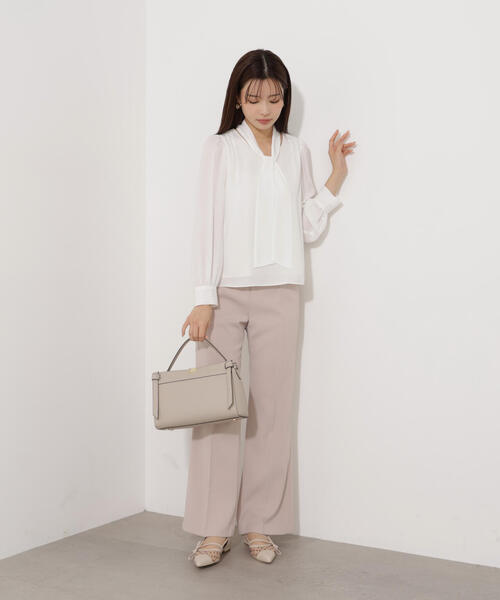 PROPORTION BODY DRESSING（プロポーションボディドレッシング）の「＜ウォッシャブル＞２ＷＡＹリボンタック付きブラウス / 1215210003（シャツ/ブラウス・レディース・ベージュ/ホワイト系その他/ブルー・SMALL/MEDIUM）」の15枚目の写真