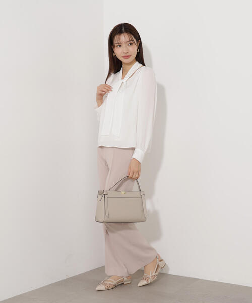 PROPORTION BODY DRESSING（プロポーションボディドレッシング）の「＜ウォッシャブル＞２ＷＡＹリボンタック付きブラウス / 1215210003（シャツ/ブラウス・レディース・ベージュ/ホワイト系その他/ブルー・SMALL/MEDIUM）」の16枚目の写真