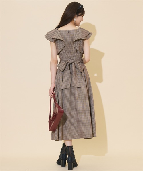 WILLSELECTION(ウィルセレクション)の「ラッフルスリーブバックリボンワンピース(ワンピース・レディース・ブラウン系その他/ブラック系その他/ダークブラウン・FREE)」の7枚目の写真