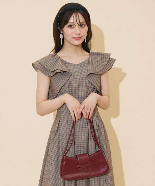 WILLSELECTION(ウィルセレクション)の「ラッフルスリーブバックリボンワンピース(ワンピース・レディース・ブラウン系その他/ブラック系その他/ダークブラウン・FREE)」の8枚目の写真