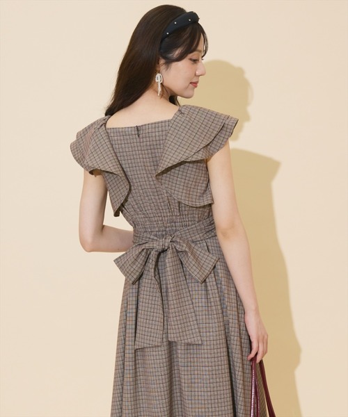 WILLSELECTION(ウィルセレクション)の「ラッフルスリーブバックリボンワンピース(ワンピース・レディース・ブラウン系その他/ブラック系その他/ダークブラウン・FREE)」の9枚目の写真