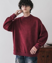 新色追加 オーバーサイズカットコーデュロイ・スエードクルーネック長袖プルオーバー