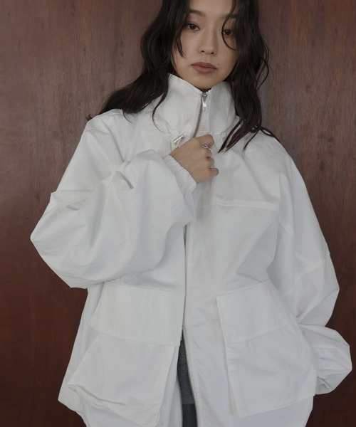 合繊ツイル スタンドカラージップブルゾン（その他アウター