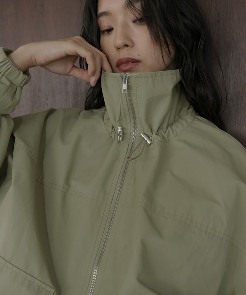 合繊ツイル スタンドカラージップブルゾン（その他アウター）｜hellam