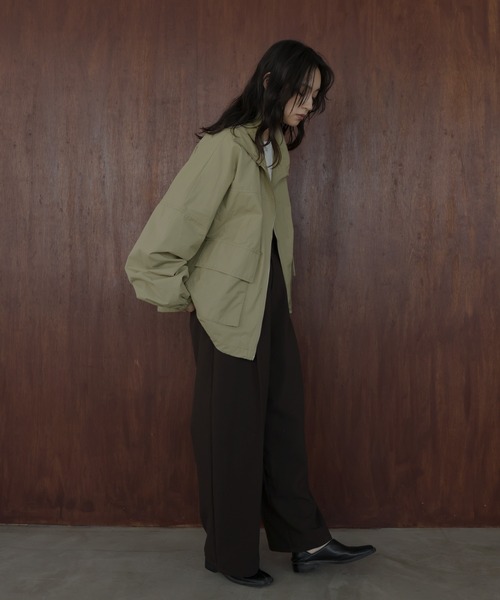 良品✨ ゴーシュ リネン ノーカラー ジップ ブルゾン 日本製 黒 ゴーシュ ストレッチブラック ノーカラージャケット ブラック