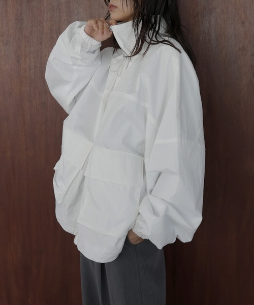 合繊ツイル スタンドカラージップブルゾン（その他アウター）｜hellam