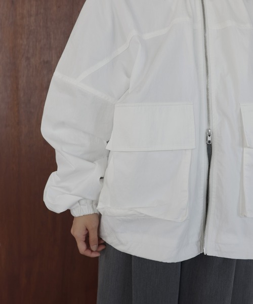 合繊ツイル スタンドカラージップブルゾン（その他アウター）｜hellam