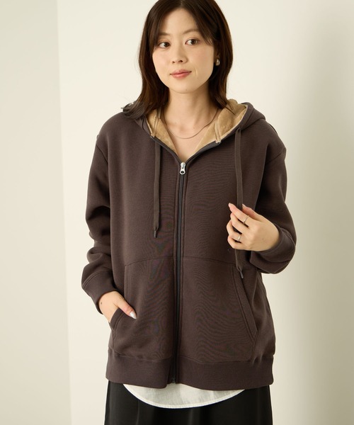 NAVY(ネイビー)の「nAvy 裏シャギージップパーカ(パーカー・レディース・杢グレー/ブラック/オートミール/ブラウン・M/L)」の11枚目の写真