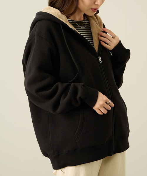 NAVY(ネイビー)の「nAvy 裏シャギージップパーカ(パーカー・レディース・杢グレー/ブラック/オートミール/ブラウン・M/L)」の20枚目の写真