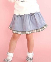 SLAP SLIP（スラップスリップ）の「コーデュロイ×チェックレイヤードスカパン(90~130cm)（スカート）」