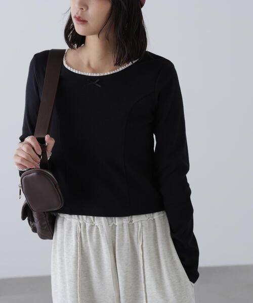 FREE'S MART（フリーズマート）の「◆コンパクトフリルカットソー（Tシャツ/カットソー・レディース・ブラック/グレー/ホワイト・FREE）」の7枚目の写真